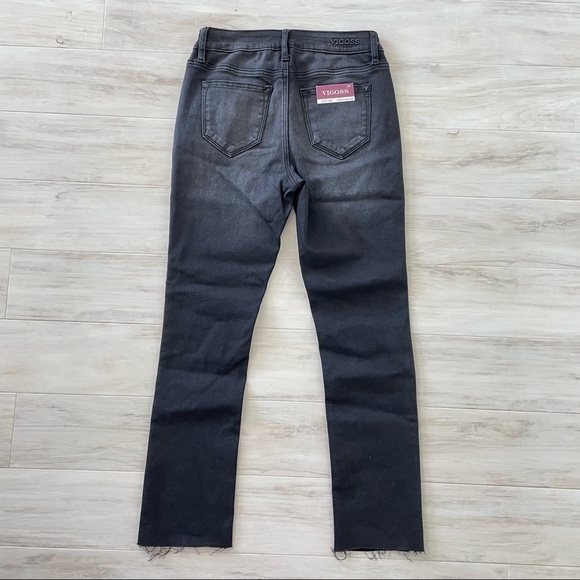 NWT Vigoss Black Stevie High Rise Cropped Straight Jeans - Picture 4 of 6